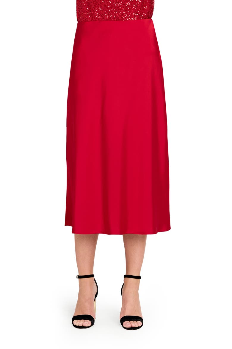 Satin Maxi Skirt, Main, color, CLARET