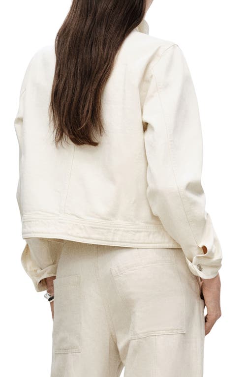 Mango Cotton Button-up Jacket In Off White