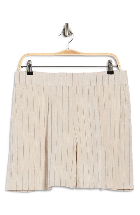 Stripe Linen Blend Shorts