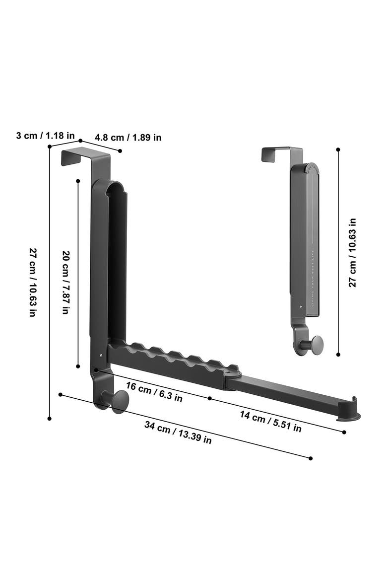 Foldable Over Door Heavy Duty Rack, Alternate, color, GRAY