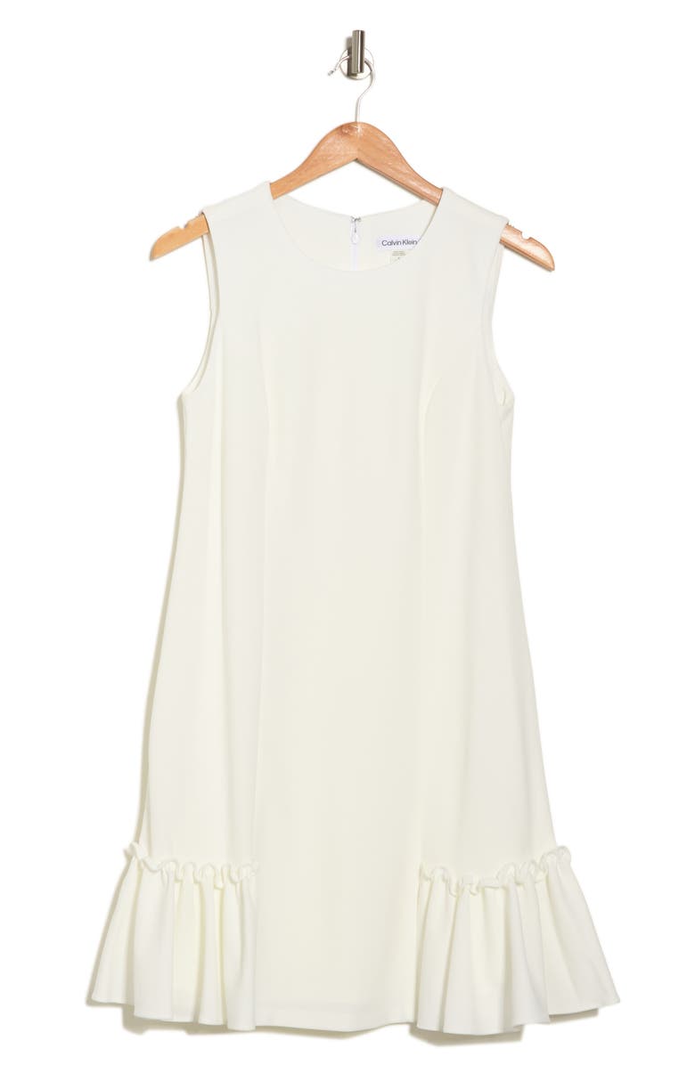 Calvin Klein Scoop Neck Sleeveless Ruffle Hem A-Line Dress, Alternate, color, 