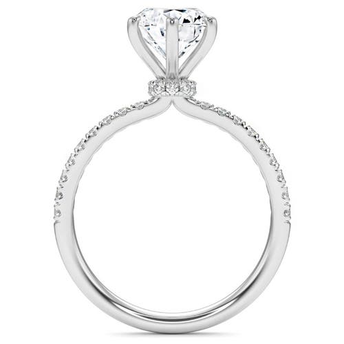 Bliss Diamond 2ct Round Cut Moissanite & Diamond Ring In Silver