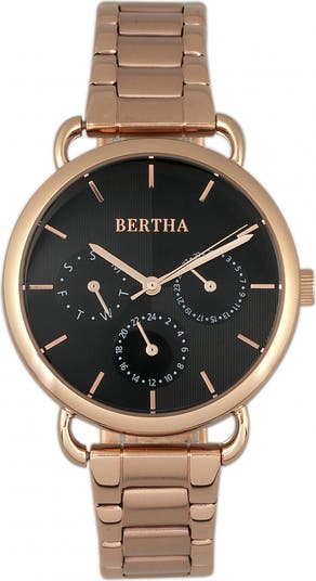BERTHA Gwen Leather-Band Watch w/Day/Date | Nordstrom display picture 1