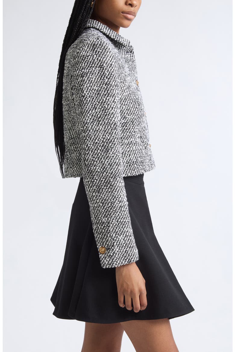 Wool Blend Bouclè Jacket, Alternate, color, BLACK WHITE