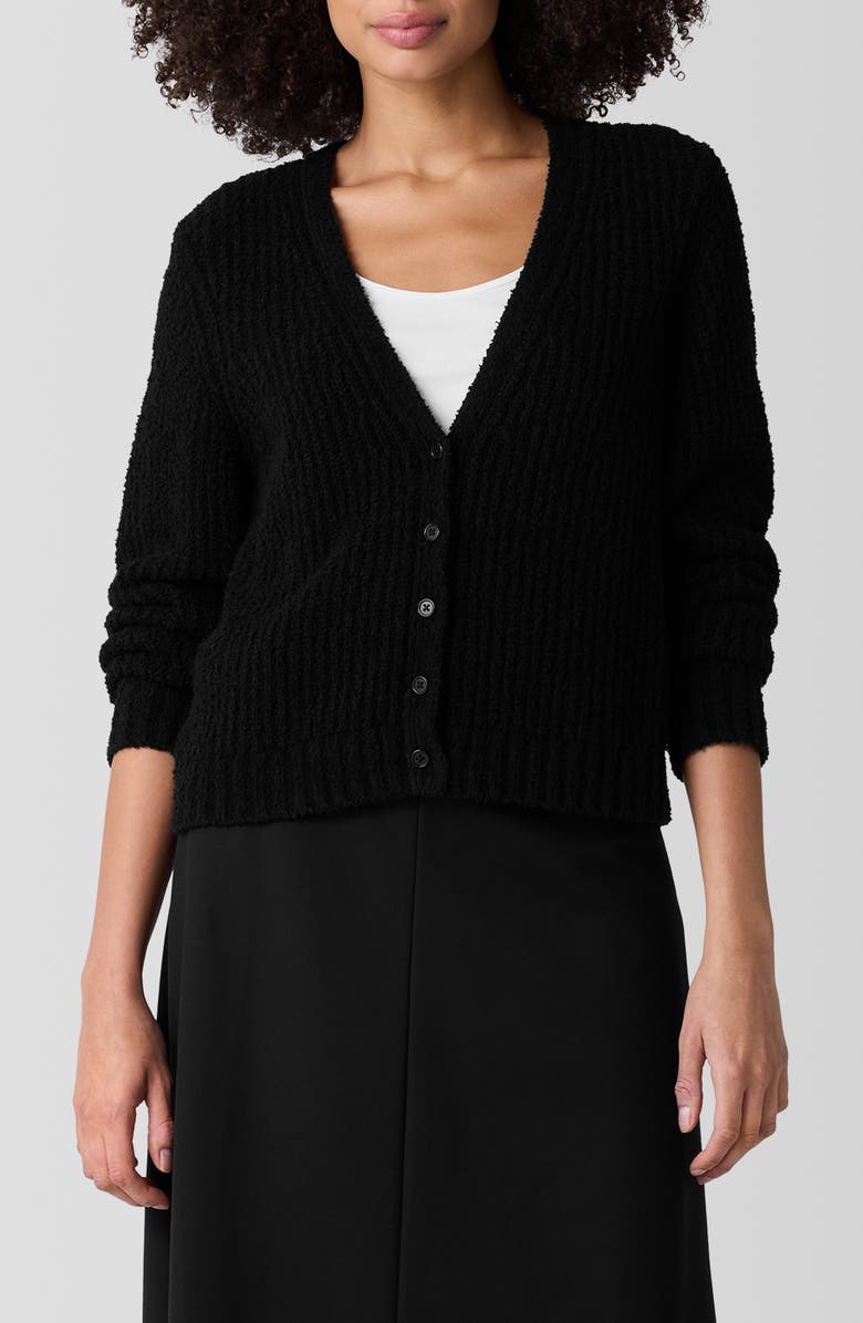 Eileen Fisher V-Neck Organic Cotton Blend Cardigan, Main, color,