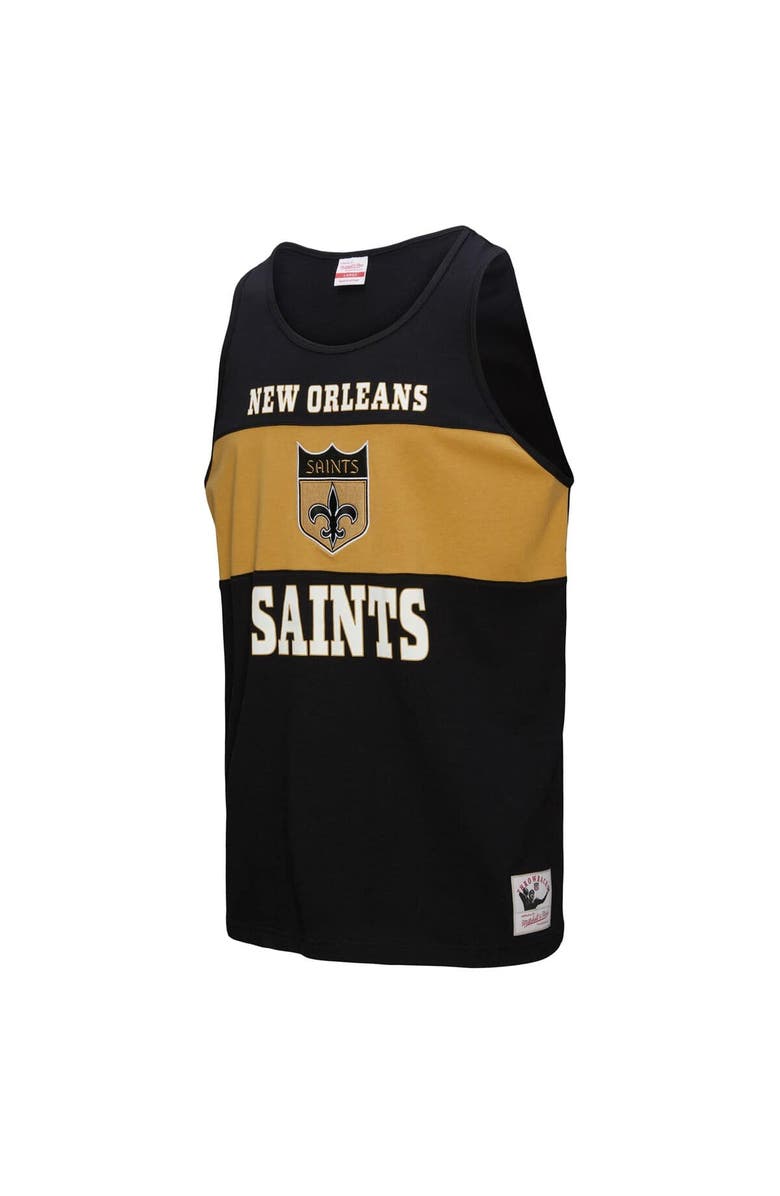 Mitchell & Ness Men's Mitchell & Ness Black New Orleans Saints Retro Colorblock Tank Top, Alternate, color, Black