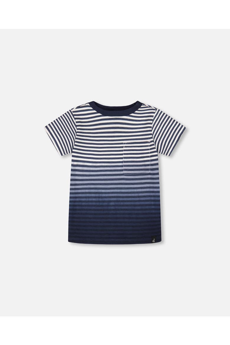 Organic Cotton Gradient Stripes Short Sleeve T-Shirt, Main, color, Striped Gradient Blue