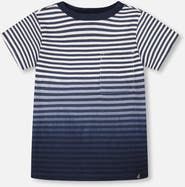Deux par Deux Organic Cotton Gradient Stripes Short Sleeve T-Shirt