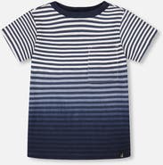 Deux par Deux Organic Cotton Gradient Stripes Short Sleeve T-Shirt