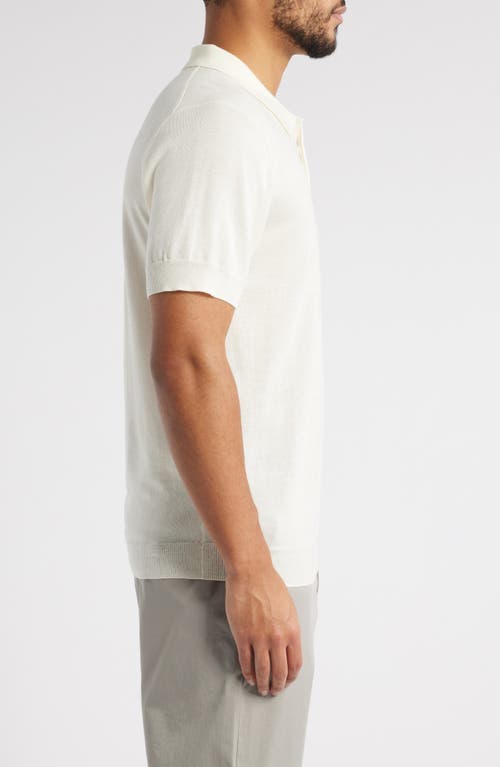 Nordstrom Merino Wool & Silk Polo Sweater In Ivory Pristine