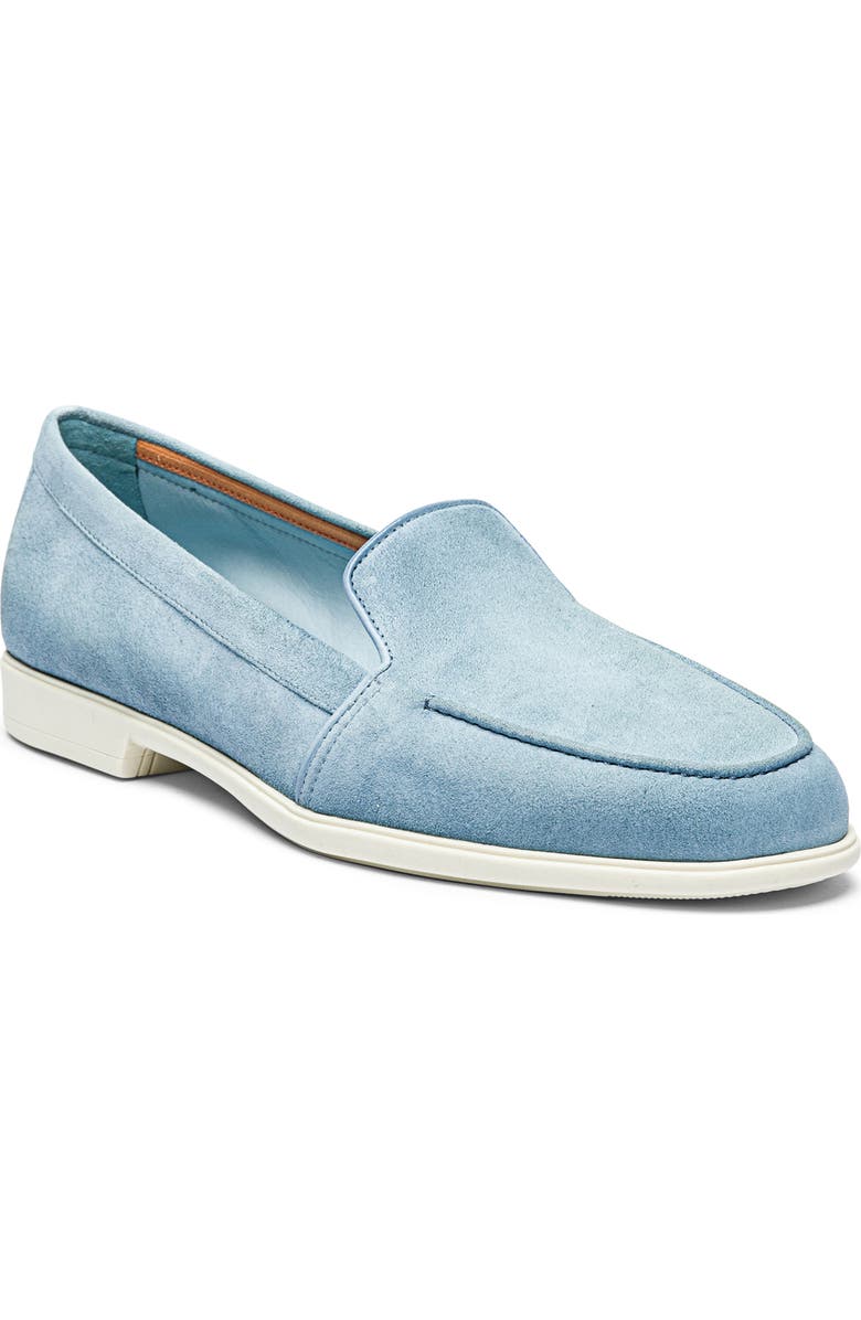 Santoni Women's Suede Loafer, Alternate, color, Light Blue