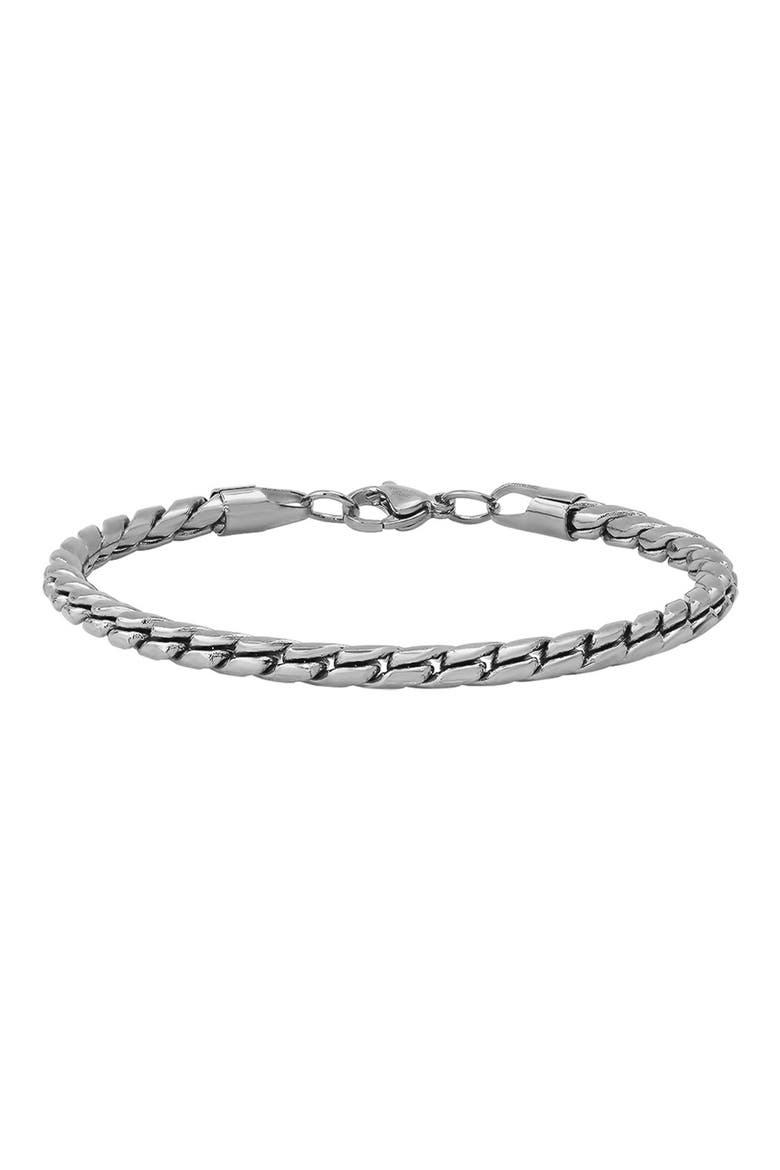 Men's Oxidized Stainless Steel Chain Bracelet, Alternate, color, METALLIC