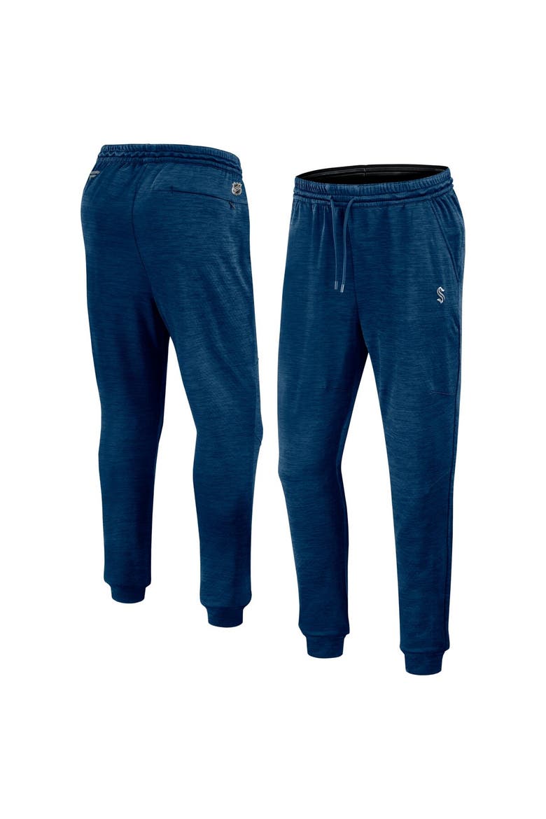 Men's Fanatics Branded Heather Deep Sea Blue Seattle Kraken Authentic Pro Fleece Sweatpants, Alternate, color, Heather Navy