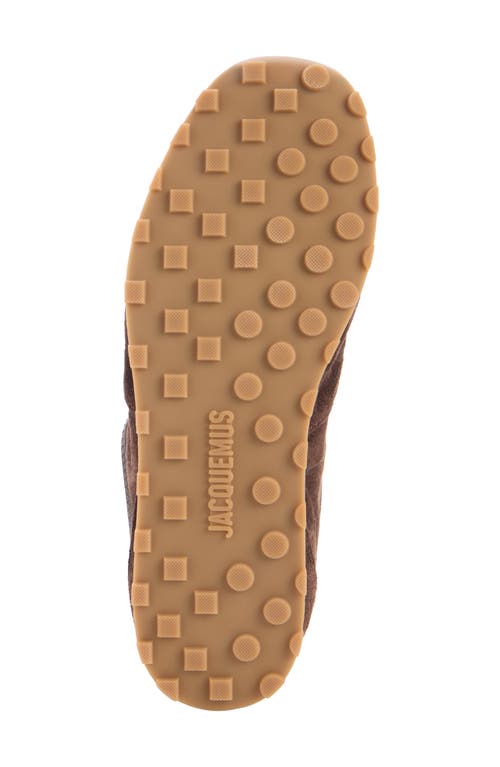 Jacquemus The Tennis Leather-trimmed Croc-effect Suede Sneakers In Brown