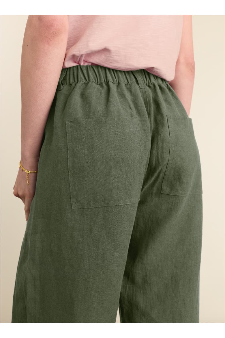 Brett Linen Barrel Leg Trousers, Alternate, color, Deep Khaki