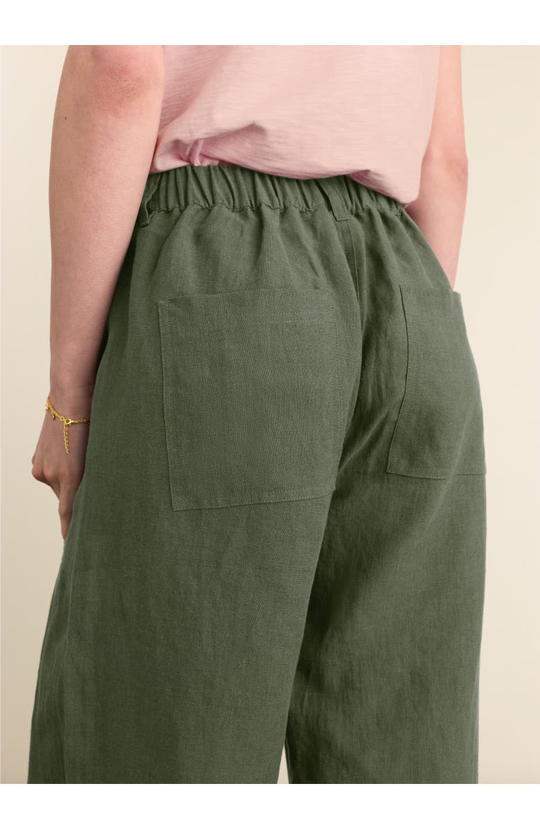 Baukjen Brett Linen Barrel Leg Trousers, Alternate, color, Deep Khaki