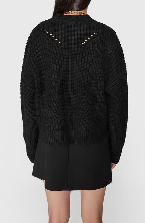 Rebecca Minkoff Brooks Oversize Split Hem Sweater In True Black