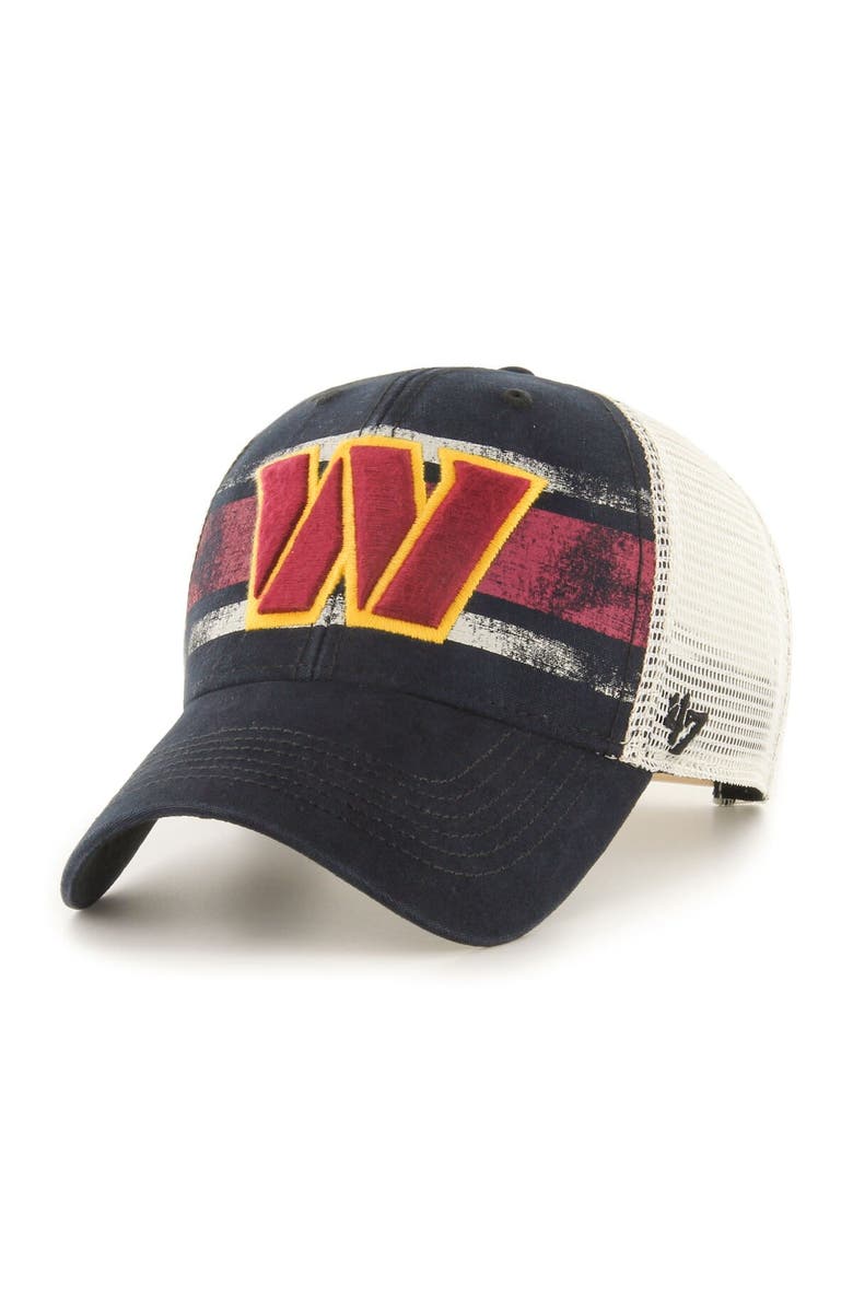 '47 Men's '47 Black/Natural Washington Commanders Interlude MVP Trucker Snapback Hat, Main, color, 