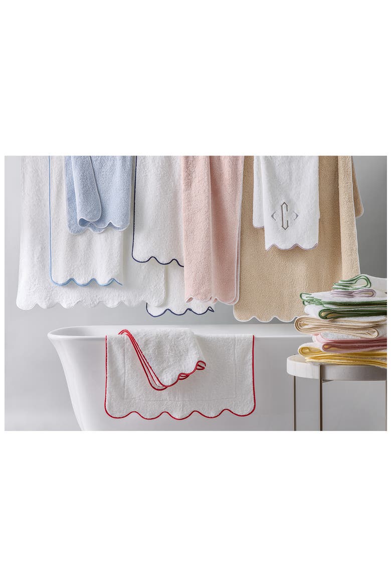 Cairo Scallop Bath Towel, Alternate, color, NAVY