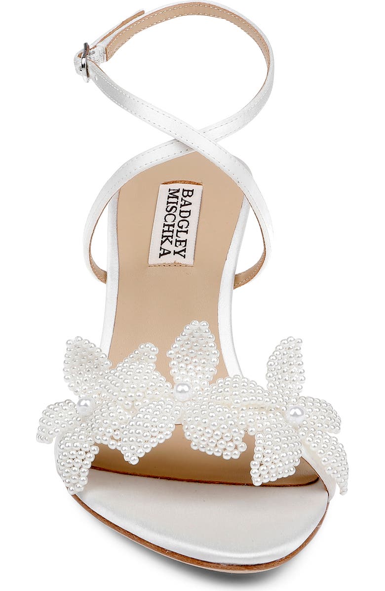 Badgley Mischka Collection Whitney Ankle Strap Pointed Toe Sandal, Alternate, color, White Satin