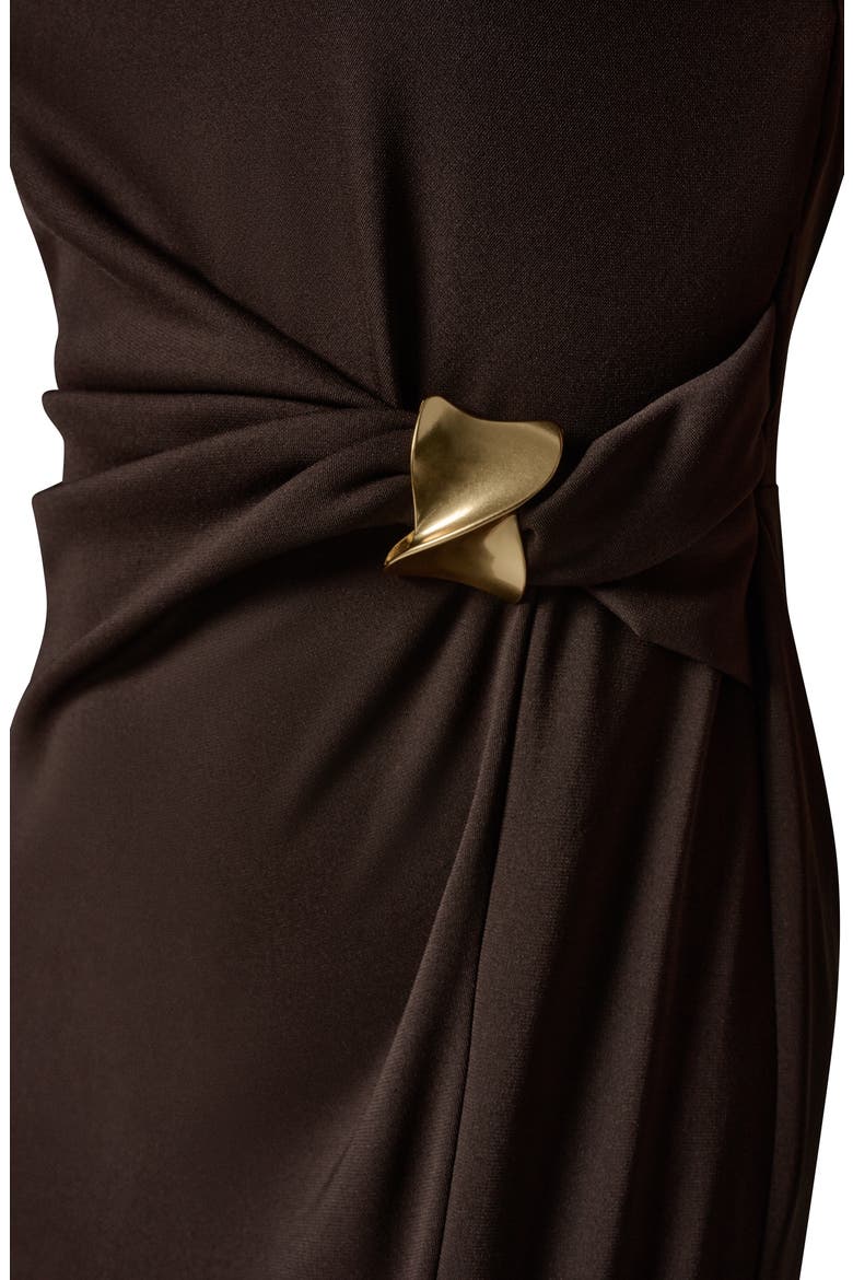 Twist Clasp Sheath Dress, Alternate, color, ESPRESSO