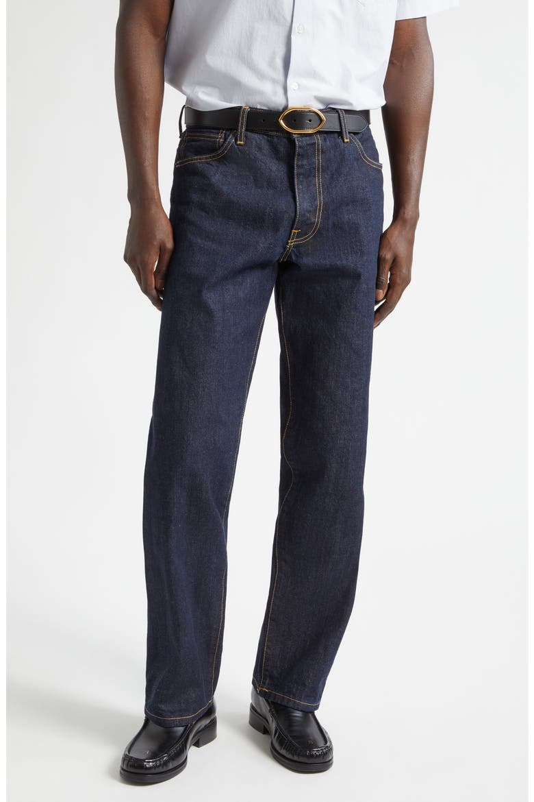 Selvedge Straight Leg Jeans, Main, color, INDIGO