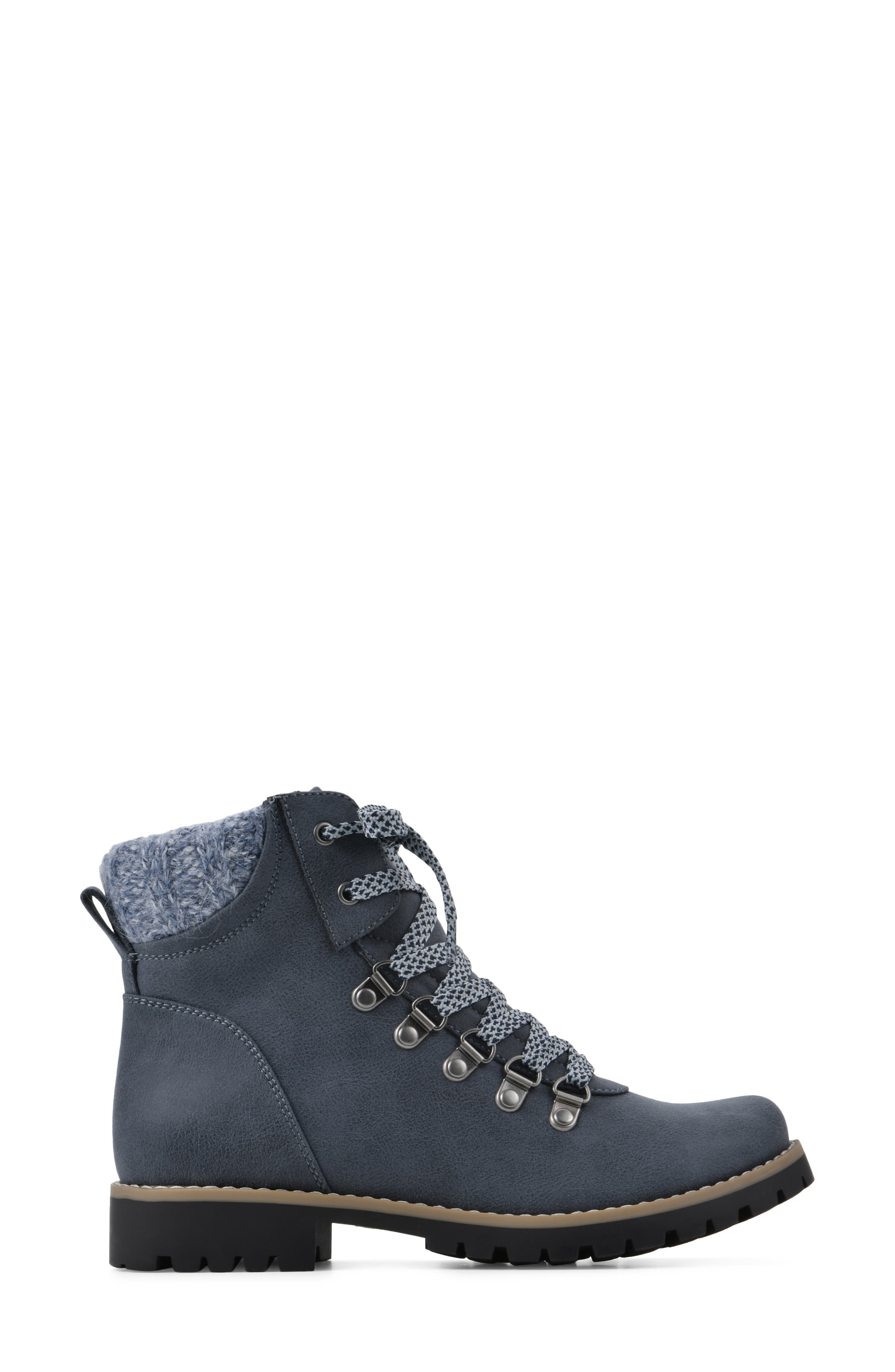 Primed Lace-Up Boot, Alternate, color, NAVY/ FABRIC