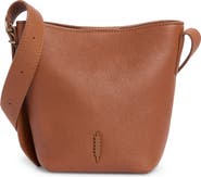 Thacker Jayden Leather Bucket Crossbody Bag