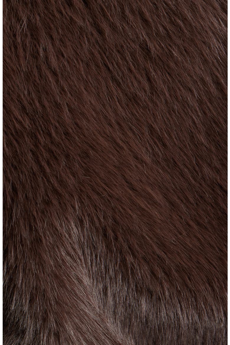 Cropped Faux Fur Jacket, Alternate, color, DARK MOCHA