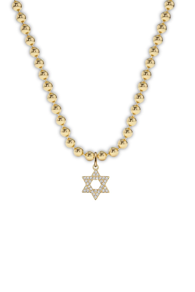Star Of David Charm Necklace in Gift Bottle, Alternate, color, Gold