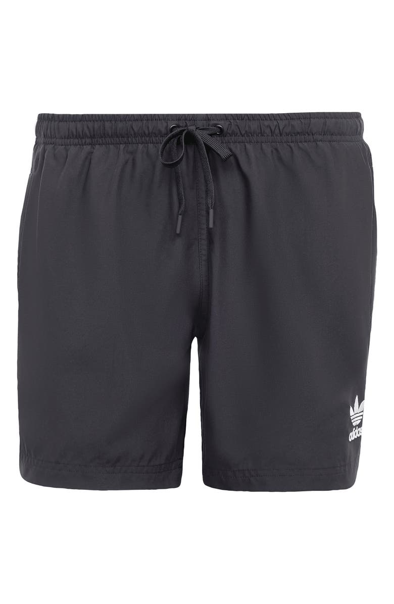 adidas 3-Stripes 5-Inch Swim Shorts, Alternate, color, Black