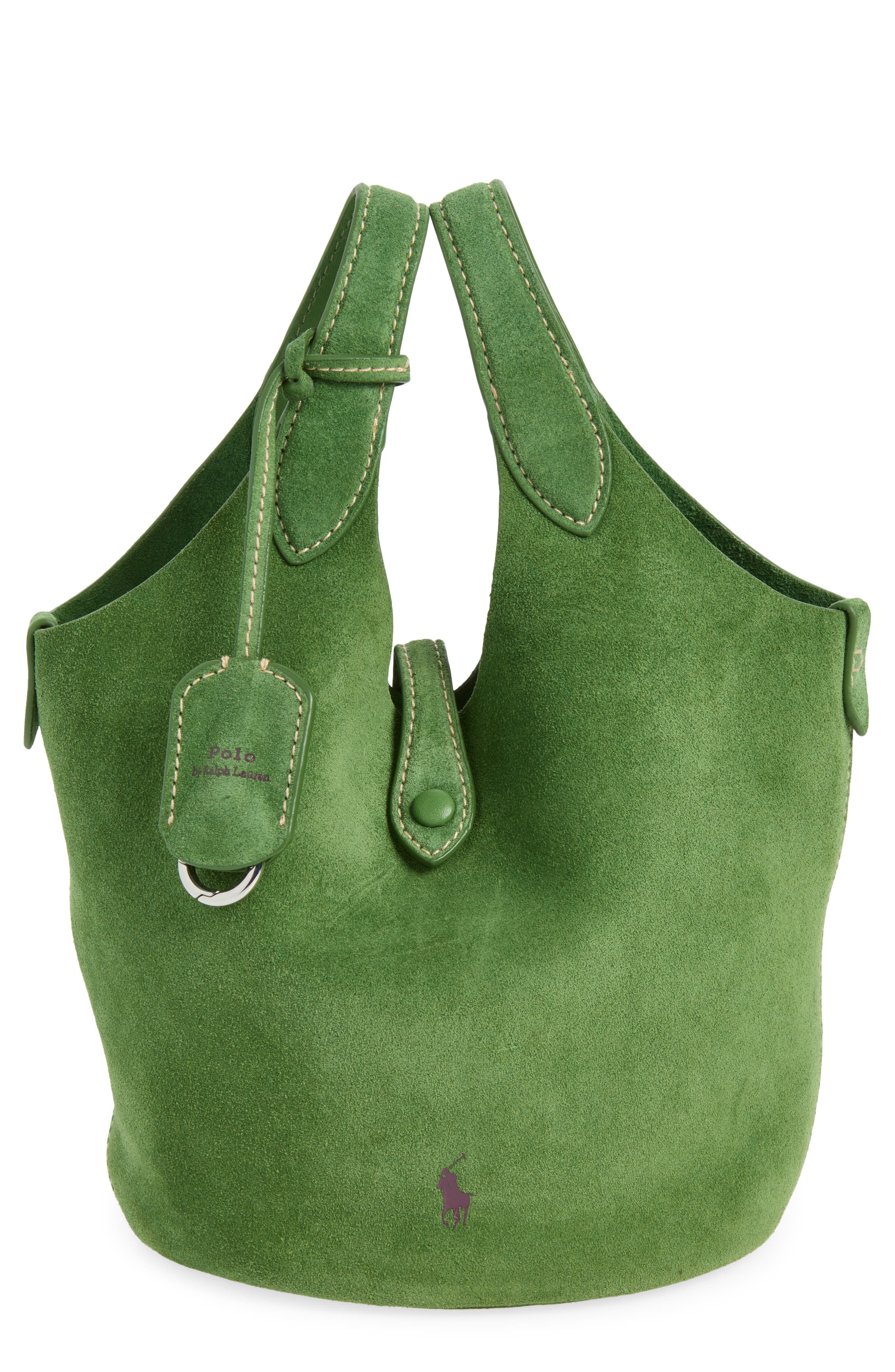 Mini Suede Leather Crossbody Bag, Main, color, DARK GREEN
