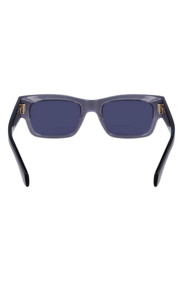 FERRAGAMO Rivets 53mm Rectangular Sunglasses, Alternate, color, Transparent Grey