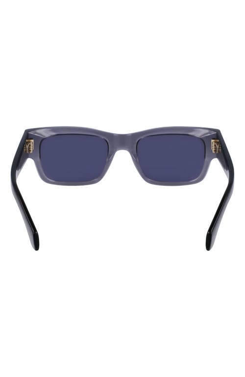 Ferragamo Rivets 53mm Rectangular Sunglasses In Gray