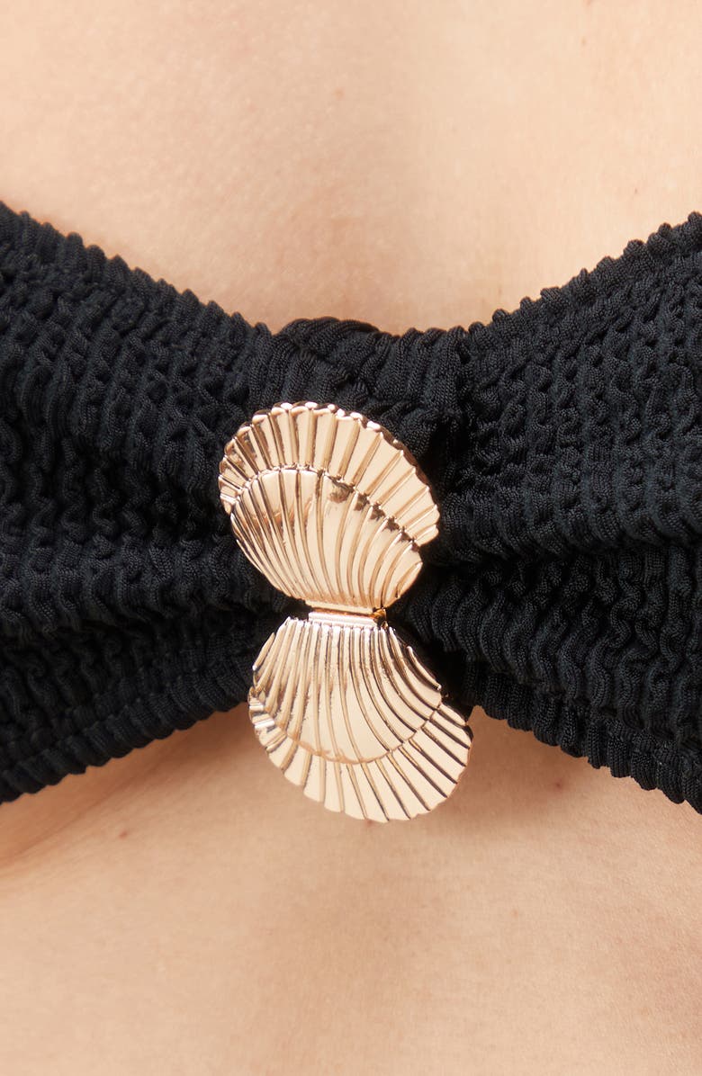 NASTY GAL Crinkled Shell Two-Piece Swimsuit, Alternate, color, 