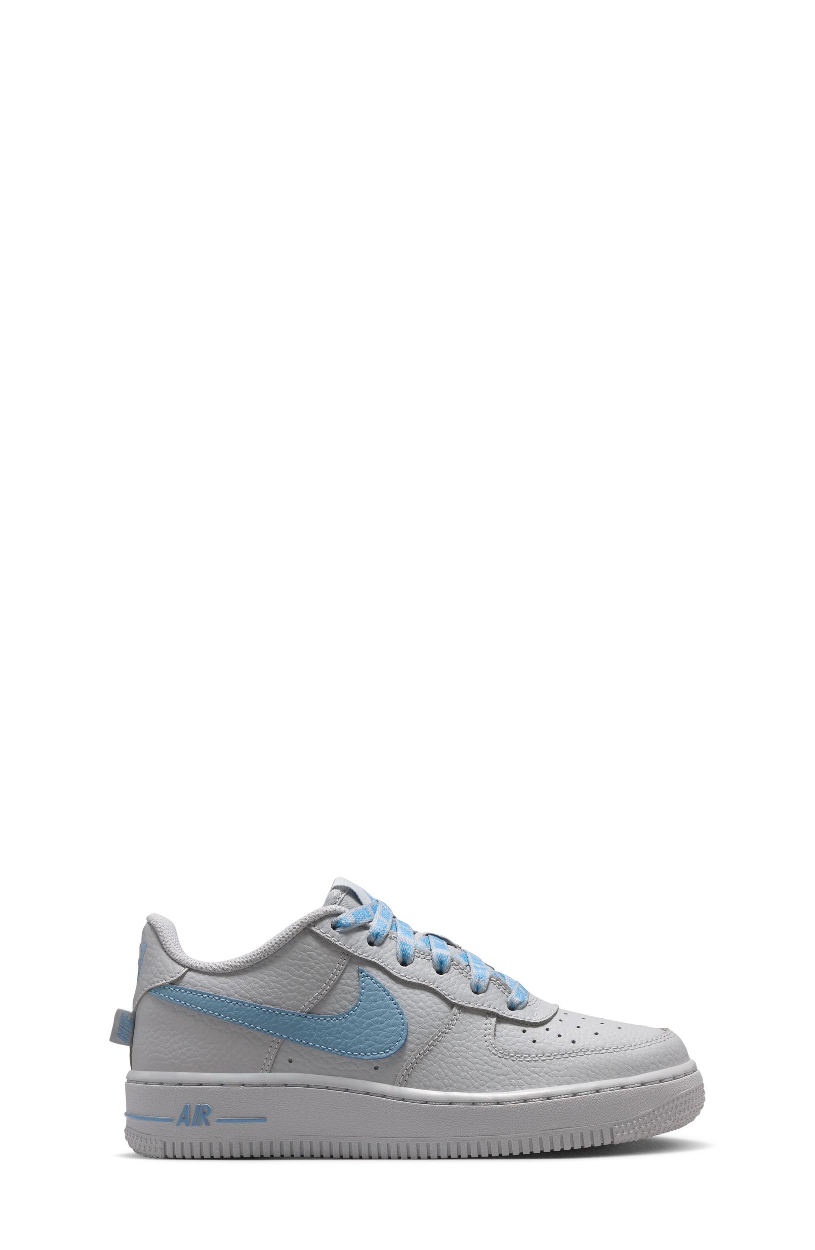 Nike Kids' Air Force 1 Low Basketball Sneaker, Alternate, color, Wolf Grey/ Work Blue