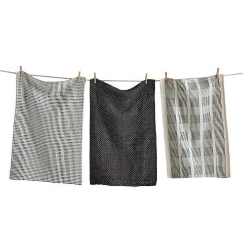 Sonoma Dishtowel S/3 Black Black Cotton Everyday