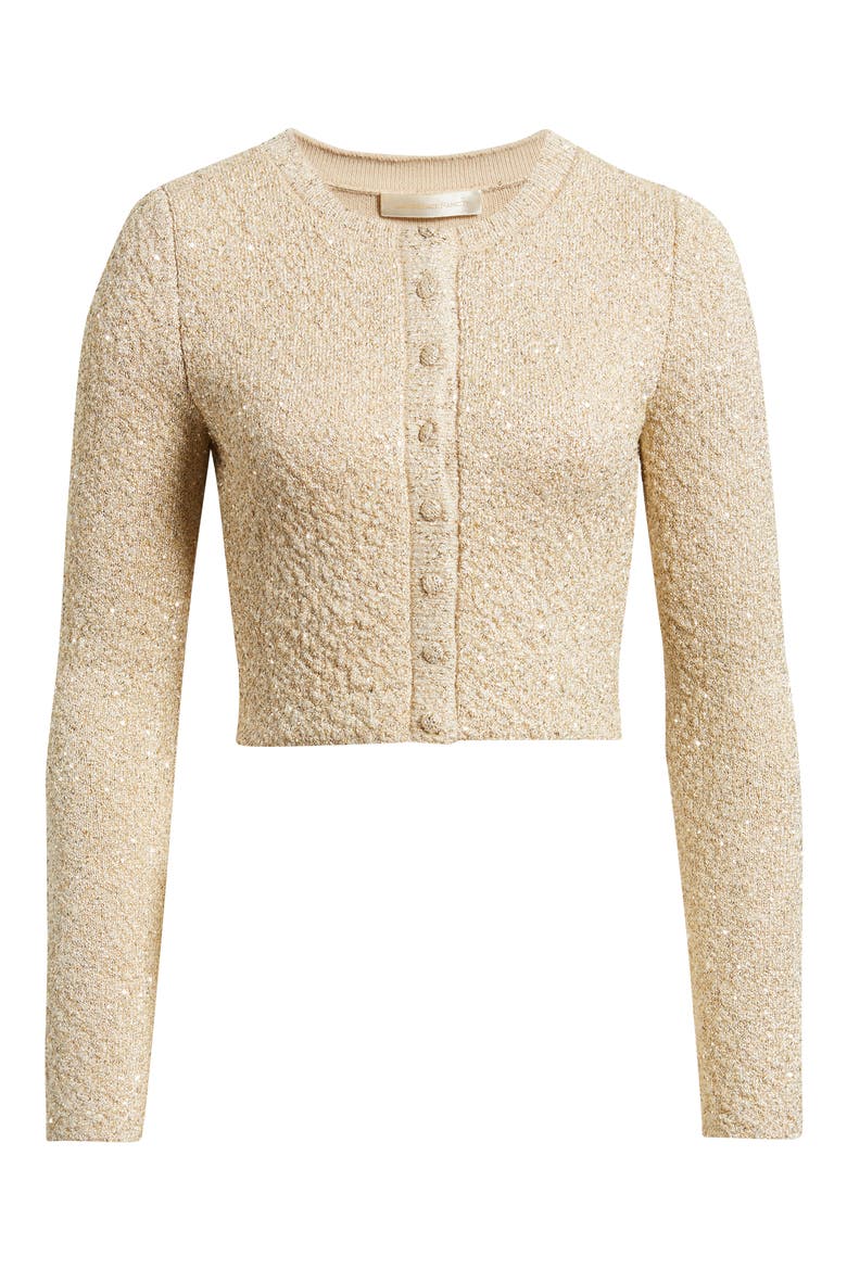 Ferra Embellished Crop Cardigan, Alternate, color, HONEY GOLD