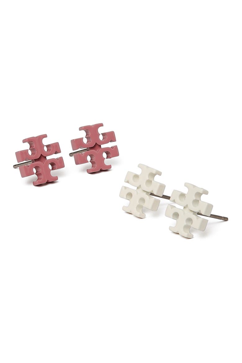 Kira Set of 2 Stud Earrings, Alternate, color, NEW IVORY / ROSE PINK
