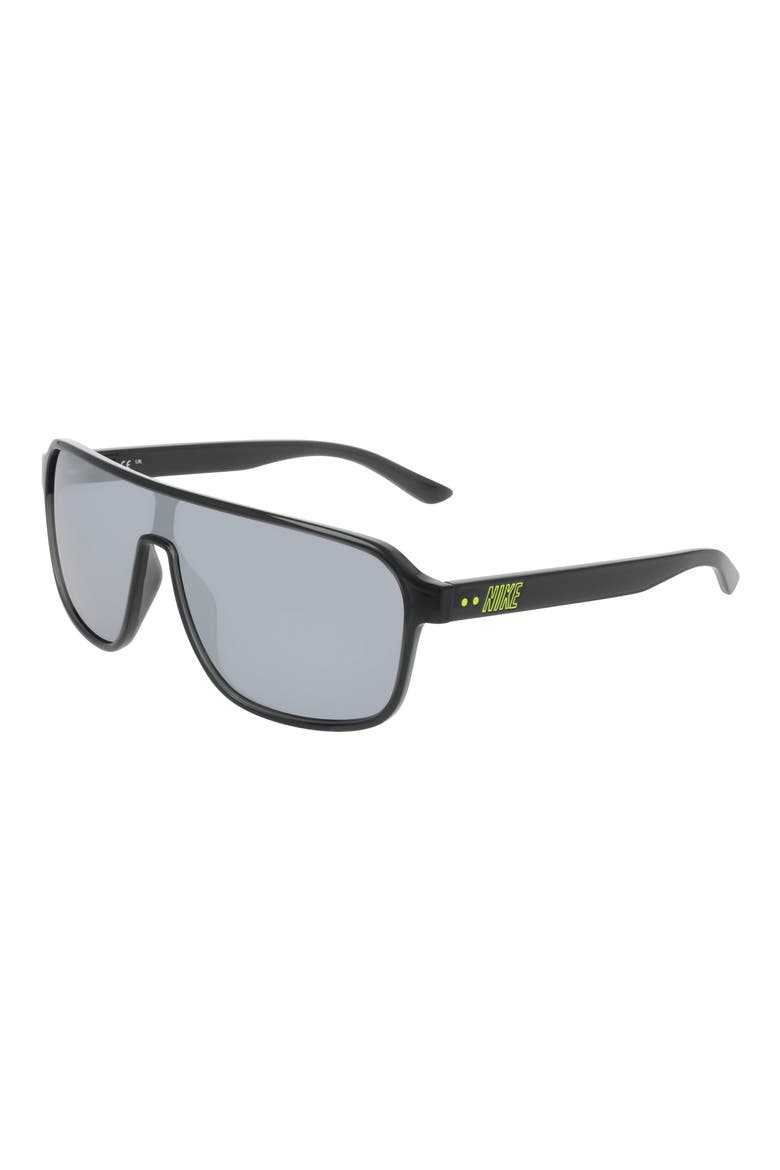 Vintage Flyer 64mm Shield Sunglasses, Alternate, color, SMOKE GREY / CHROME MIRROR