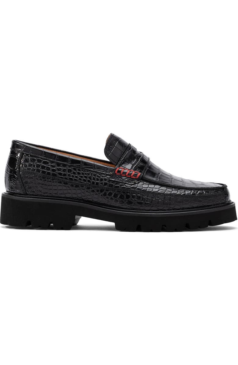 MARC NOLAN Adler Lug Sole Loafer, Main, color, Black Croc