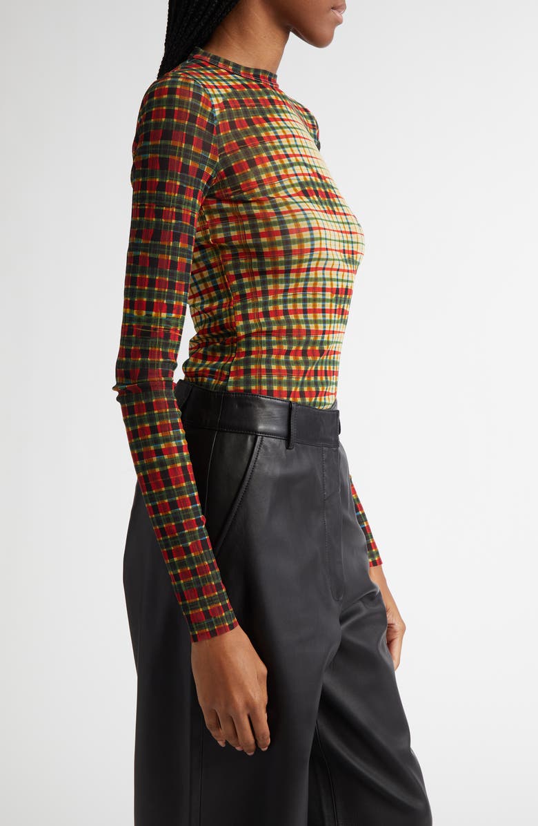 Jean Paul Gaultier Portrait Print Long Sleeve Mesh Top, Alternate, color, 