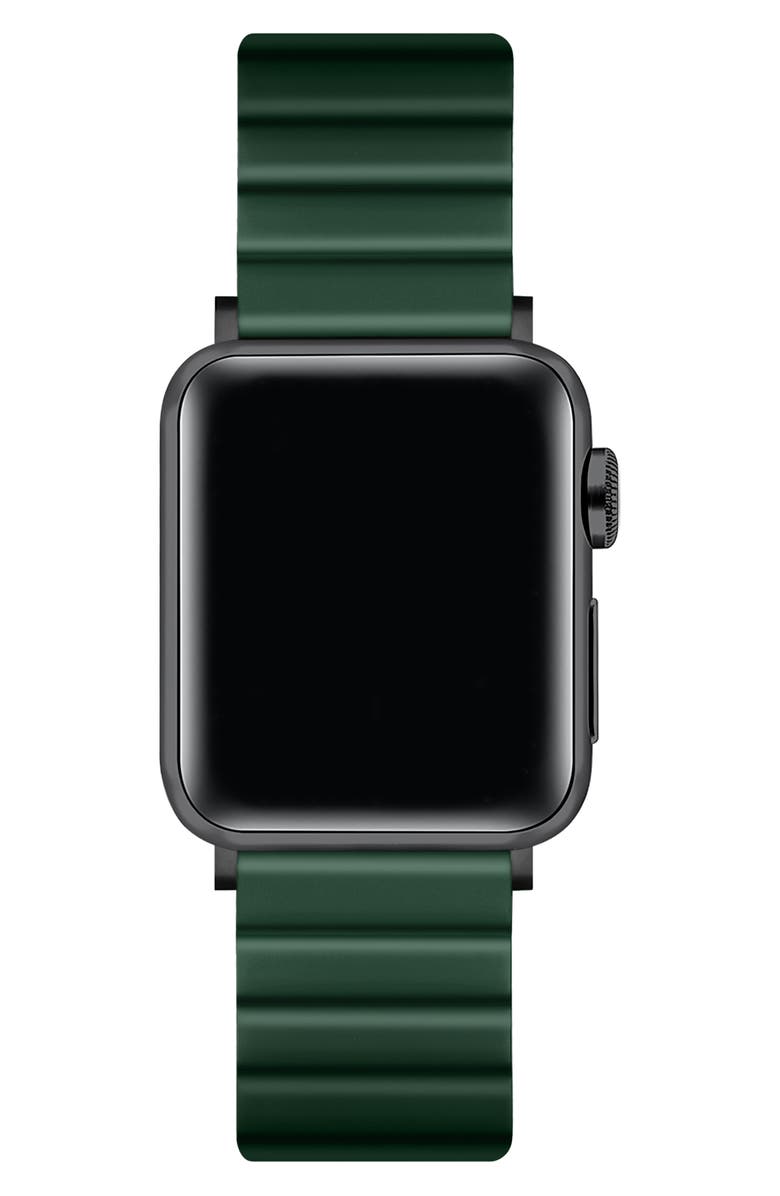 The Posh Tech Silicone Apple Watch<sup>®</sup> Watchband, Alternate, color, Dark Green