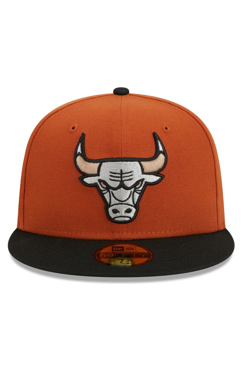 New Era Men's New Era Rust/Black Chicago Bulls Two-Tone 59FIFTY Fitted Hat, Alternate, color, 