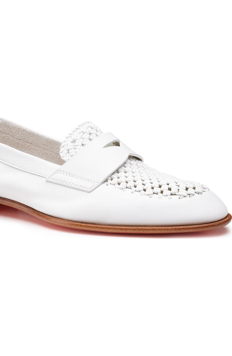 Santoni Women's Leather Penny Loafer, Alternate, color, White