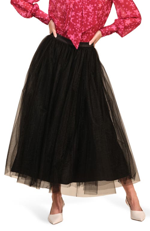 Isaac Mizrahi New York Tulle Maxi Skirt In Black
