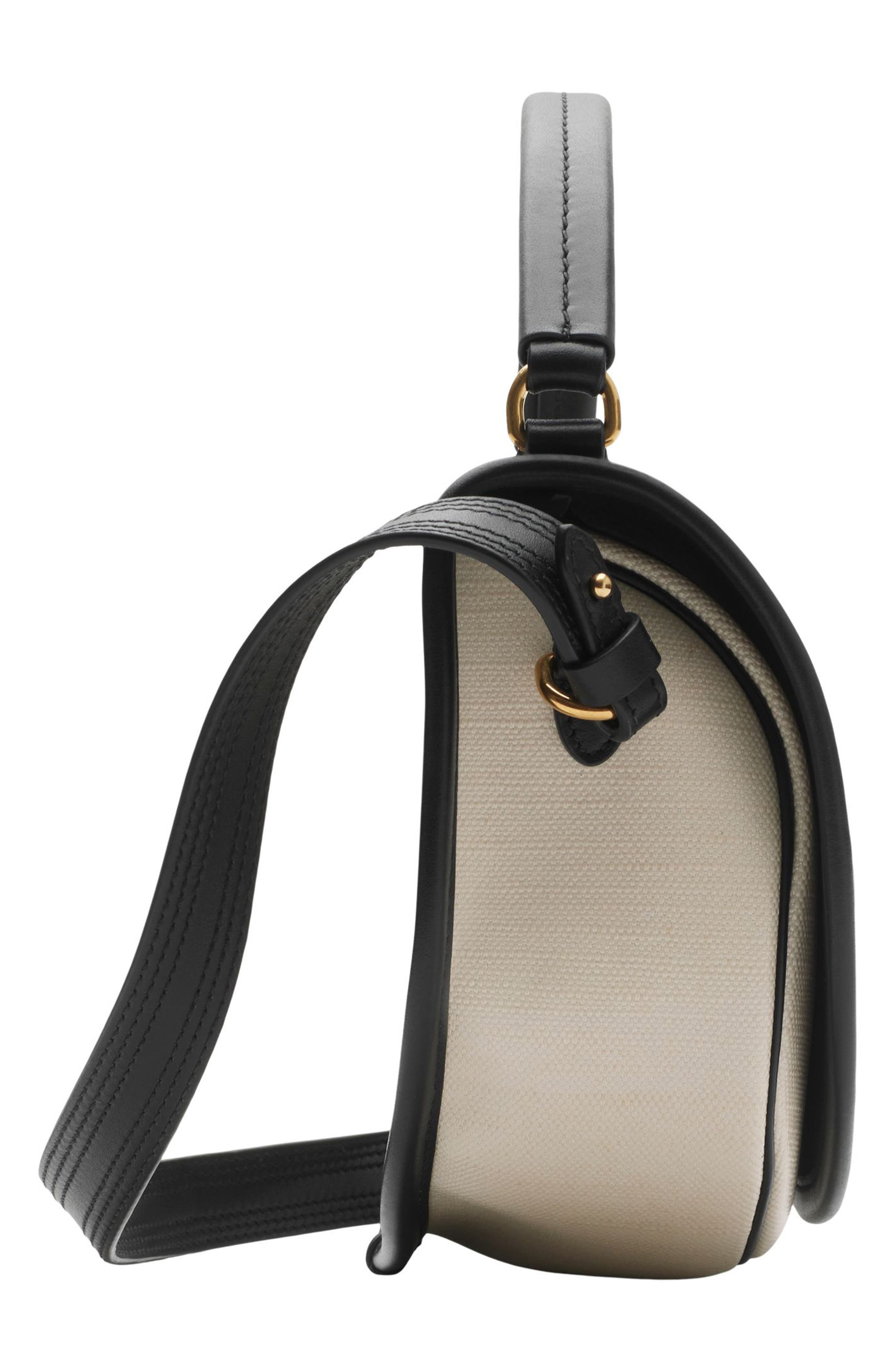 Burberry Highlands Coated Canvas & Leather Top Handle Bag, Alternate, color, 