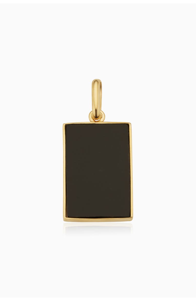 Oradina 14K Gold Tag Me Pendant Charm, Main, color, Gold - Black Onyx