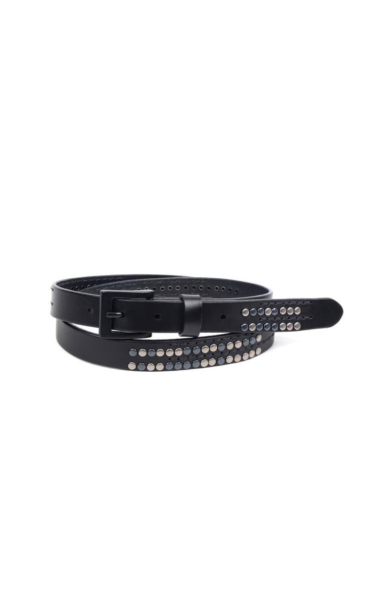 OLD TREND Ficus Genuine Leather Studded Refined Everyday Belt, Main, color, Black