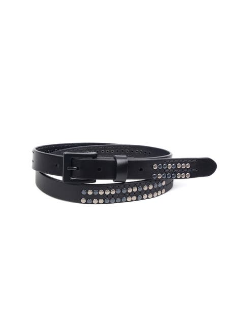 Ficus Genuine Leather Studded Refined Everyday Belt